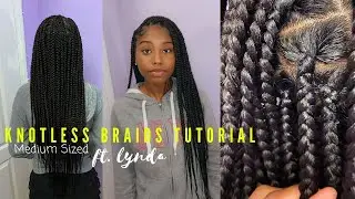 Medium Knotless Braids Tutorial for beginners 2020 No tension! Versatile! & BOMB AF 👑Easy