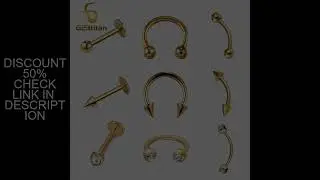 Gold Color Body Jewelry 6-12mm 16G Hypoallergenic Titanium Piercing Curved Barbell Horseshoe Labret