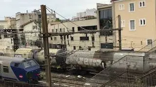 BB22200 b&eacute;ton avec arriver BB22000 en voyage ##train #trainspotting #railway