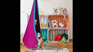 C-CHAIN Swing Pod Chair for Kids 100% Cotton Hammock Chair with Durable Air Cushion