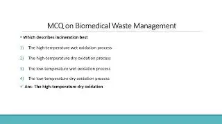 MCQ on Biomedical Waste Management