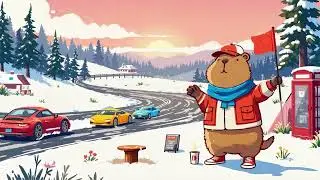 Sunset Lofi Music🌙Dreamy Winter Forest🌔Chill Lofi Background for Study, Work