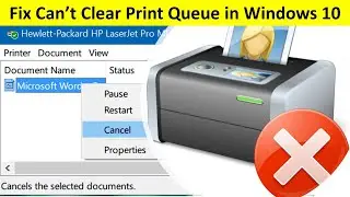 How to Fix Can&rsquo;t Clear Print Queue in Windows 10 in Hindi
