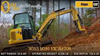 0%* for 60 Months &mdash; Cat&reg; 303.5 Mini Excavator from Riggs Cat