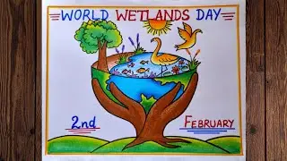 World Wetlands Day Poster drawing easy,2nd Feb| World Wetlands Day Poster drawing