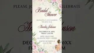 Floral Bridal Shower Invitation Template
