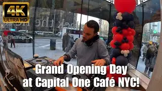 Capital One Caf&eacute; Grand Opening NYC in 4K &ndash; Huge Crowds at Columbus Circle (Feb 22, 2025)