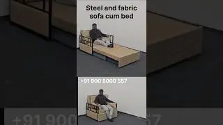 Sofa cum bed single seater steel and fabric new model
