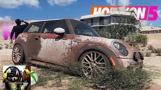 Rebuilding John Cooper Works Widebody Mini New House Gameplay | 4k  | FH5  | Fanatec