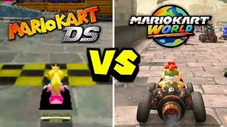 Mario Kart World VS Mario Kart DS (Retro Tracks Graphics Comparison)