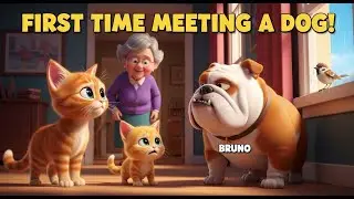 Milo, Sunny, cats meeting a dog for the first time: Bruno's Growl & A Tiny Bird