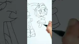 Drawing Sonic & Amy Rose Piko-Piko Hammer #shorts