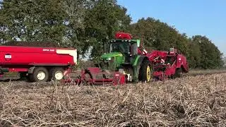 AARDAPPELEN ROOIEN MET EEN JOHN DEERE 6R 250 GRIMME GV 3000 BECO SUPER 2000