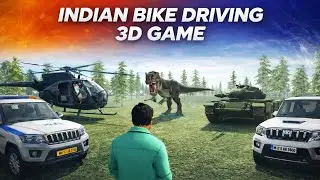 Dinosaur Attack in Indian Bike Driving 3D Game 😱 | Police, Tank & Helicopter Chase