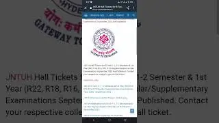 JNTUH 1-1 AND 1-2 HALL TICKETS ARE R22 R18 R16 R13 ARE REALSED FOR REGULAR AND SUPPLY EXAM