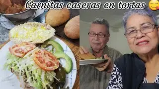 Carnitas de cerdo caseras en tortas mmm😋👍🥬🍅🥑🌶| Cocina Tutuli 