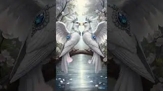 👑 White Royal Doves | Elegant Crowned Lovebirds in Fantasy Paradise #birds #hybridanimals