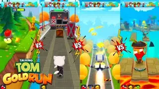 Talking Tom Gold Run 🔥-Fireman Tom vs Agent Angela vs Deputy Hank vs Pirate Ginger|| HD Gameplay-122