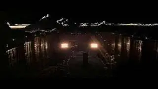 Space Odyssey 2001 - Encounter with monolith (movie scene)