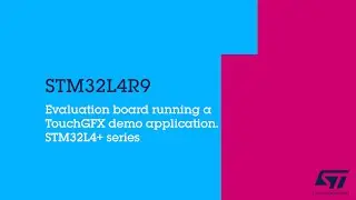 STM32L4R9 Evaluation board running a TouchGFX demo application. STM32L4+ series