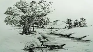 Easy scenery drawing for beginners step by step