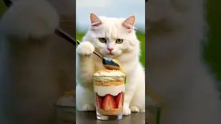 |🐱Cat making Strawberry Cheesecake!🍰| Cat Cooking🐱| MeowScapee | Subscribe for more |