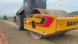 Road Roller and leveling by grading