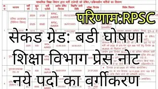 RPSC 2nd Grade 2025 | Senior Teacher Recruitment Results | Rajasthan Public Service Commission | ...