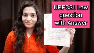 UP PCSJ 2018 Law solved paper #UPPCSJ2018 #UPPCSJLAW #Uppcsj2018questionwithAnswer #Uppcs2018