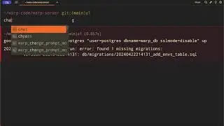 Agent Mode in Warp AI: Change the missing migration to use today’s date