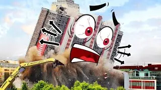 Extreme Dangerous Building Demolition Skills, Heavy Equipment Excavator Machines Destroy Building #2