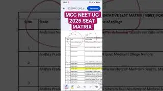 MCC NEET UG 2025 SEAT MATRIX NEW COLLEGE AND TOTAL SEAT