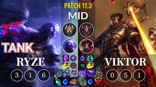 TLN Tank Ryze vs Viktor Mid - KR Patch 11.3