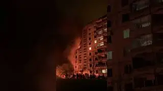 Russian missile hit a high-rise building in Uman