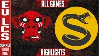 Mysterious Monkeys vs Splyce Highlights ALL GAMES EU LCS Week 9 Day 1 Summer 2017 MM vs SPY