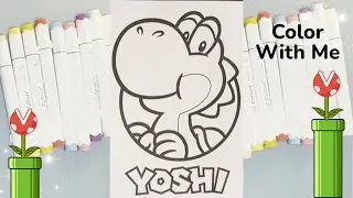 Color with me (ASMR) ✨🍄 Yoshi 🍄✨Super Mario: The BIG Coloring Book #adultcoloring #asmr
