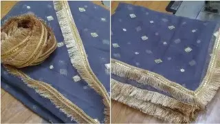 kiran lace lagane ka tarika / how to attach kiran lace on dupatta #kiranlacelaganekatarika #lace
