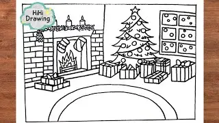 How to Draw a Warm Christmas Scene | Easy Drawing Step by Step