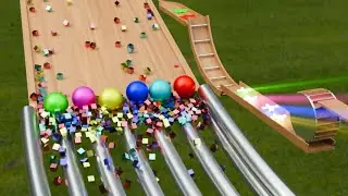 Colorful Marble Run Elimination Physics | Oddly Satisfying 3D | ms 3d zone | Part 6