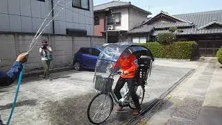 自転車の屋根 パーツは傘、合羽 用品、ポンチョ グッズより快適