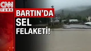 Bartın'ı sel vurdu! Yağışlar nedeniyle Karaçay deresi taştı