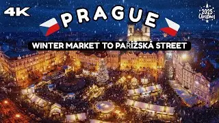 Prague | A 4K Winter Walk from Old Town Fairytale Market to Luxury Pař&iacute;žsk&aacute; Street|