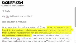 Why CRM Fails-and How to Fix It Case Solution & Analysis Caseism.com