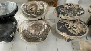 Unique Stone Furniture Fossil Wood Side Table #petrifiedwood #sidetables #naturalstone #sidetable