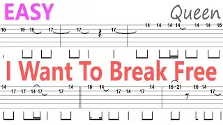 Queen - I Want To Break Free / Guitar Solo Tab+BackingTrack