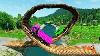 Cars vs Impossible Loop Bridge - BeamNG.Drive