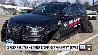 Belton police officer hailed a hero for getting in the way of wrong-way driver on I-35