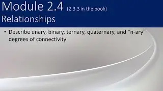 2.4 – Relationships