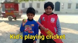Small kids playing cricket🏏