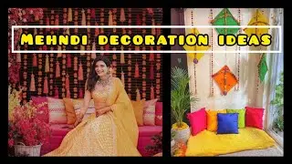 Mehndi/haldi/ubtan decoration ideas at home|how to decorate home at wedding #shadi